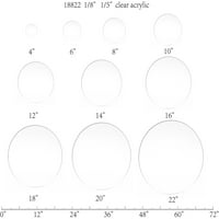 FixTureDisplays® 1PK 4 Clear Akril Pleksiglass lucite krug okrugli disk, 1 8 debljina 18822-4 - 1 8