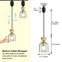 Kinen H-Type Lamping, 3-lagano moderno halo staza privjesak svjetlo sa ugrađenim kablovskim omotačem,