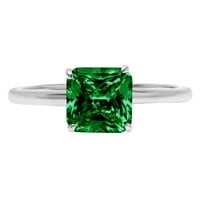 1.0ct Asscher Cut zeleni simulirani smaragd 14k bijeli zlatni godišnjica za angažman prsten veličine