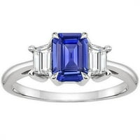 Harry Chad Enterprises 3. CT Diamond Stones Emerald Ceylon Sapphire & Diamond prsten, veličina 6.5