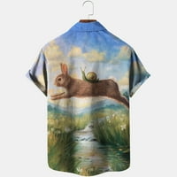 Leesechin ponude majice za muškarce Uskršnje ispisane jednokrevetne džepne odjeće casual labava ispisana džepna odjeća na klirensu
