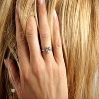 2. CT briljantno srce Clear Simulirani dijamant 18k bijeli zlatni pasijans prsten sz 5.25