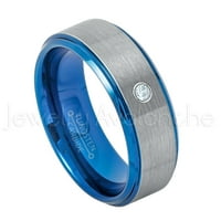 2-tonski plavi ip volfram prsten - 0,07ct pasijans akvamarin prsten - personalizirani vjenčani prsten