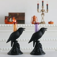 Crna ptica, gotička stolna svjetiljka, Halloween LED gavran elektronski svjetlo za svijeće, svjetlo
