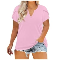 Ženska ženska plus veličine Tunic vrhovi kratkih rukava V izrez majica casual grafički tee bluze 2xl