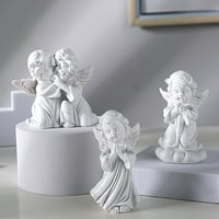 Clear Texture Resin Girl Oblik Angel Figurine - Vrtne sitnice Tabela Skulptura - uredski dekor
