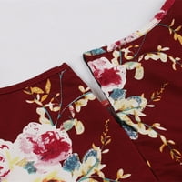 CETHRIO BOHO haljina za žensko-posadne haljine za plažu cvjetno tiskovina kratkog rukava s kratkim rukavima