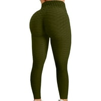 Ženska mjehurića za dizanje hipa za dizanje fitness trčanje visokih struka joga hlače vojska zelena