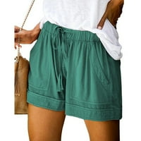 Bermuda šorc za žene dužine koljena, ljetne lagane šarke s džepovima sa džepovima