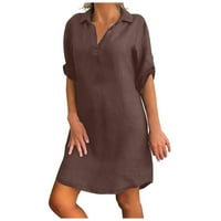 Čuvanje Ženska haljina kratka rukava majica od pamučne majice plus veličina ljetne haljine