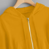 Puntoco Plus Veličina za čišćenje ženskih zip up dukseve Duksevi odjeću Teen Girl Jeseni jakne sa džepovima sa kaputom