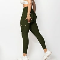 Visoka elastičnost visoke struke Yoga hlače sa džepovima, vježbanje trčanja joge gamaše za žene