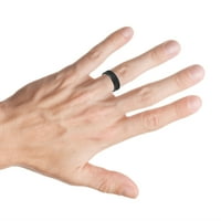 Crni IP poztvoreni sredini sjajne linije na svakom bočnom rubu vjenčani prsten za vjenčanje za muškarce ili dame