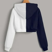 Buigttklop majice s dugim rukavima za žensko čišćenje plus veličina Ženska patchwork dugih rukava dukserice