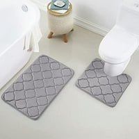 Geometrijski dizajn reljefne solidne boje memorije meko kupatilo prostirke set neklizajući PVC podlogu