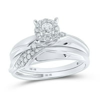 Dijamantna ponuda 10kt bijelo zlato njegova je njena okrugla Diamond Halo podudaranje vjenčanog set