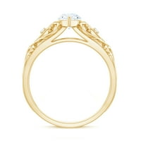 Jedinstveni prsten za angažman moissanite pasijans, zlatni filigranski prsten za žene, 14k žuto zlato,