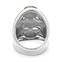 Shop LC Tiger's Oko žuti kristalni ovalni od nehrđajućeg čelika kameni prsten za žene veličine CT 24.