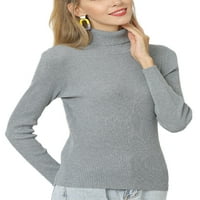 Glonme dugih rukava vrhovi za žene Casual Travel Jumper TOP Slim Fit visoki pulover iz vrata bijeli
