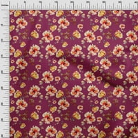 Onuone pamuk poplin burgundija cvijet tkanine i odlive akvarel DIY odjeća prekrivajući tkaninu tkaninu