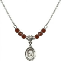 Ogrlica s rodom pozlaćena sa crvenim manjskim rodnim mjesecom kamene perle i svetog Edwarda suvjerača