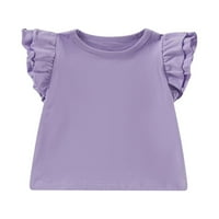 Coduop Kids Baby Girl Flyne rukave Majica Pamuk Ležerne prilike Tee vrhovi bluza Djevojke Ljetna odjeća