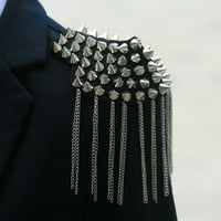 HonRane ramena broš tassela punk nakit Vintage Fringe epaulette Decor odjeće