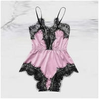 Dahich ženske sile satenske pidžame donje rublje cvjetni čipka Cami Sleep odjeća sa rupkom ružičastim xxl