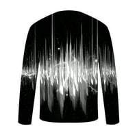 Muški okrugli vratni majica plus veličina 3D električni talas Digitalni tisak dugih rukava majica modne