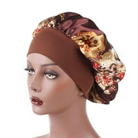 CXDA ženski modni cvjetni print satenski široki ivica za spavanje kapice za kosu