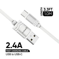 Teška ultra brza punjenje 2.4a tip-c do USB kabela za LG Premier Pro Plus - 3. stopa - bijela