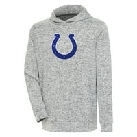 Muška antigua Heather Siva Indianapolis Colts apsolutni chenille pulover hoodie