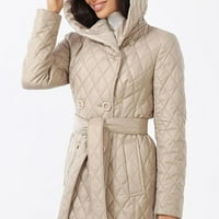 Zimski kaput za ženske džepne trendove s kapuljačom s kapuljačem s dugim rukavima