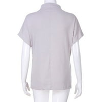 Yiwula Žene Turtleneck kratki rukav pamuk od pune ležerne bluza Top majica plus veličina majica za žene
