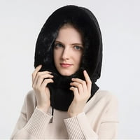 Knosfesno hladno vrijeme toplo dame Beanie Hats lice maska ​​Man Hat Winter Plish Woman Beanie sa šalom crnom slobodnom veličinom