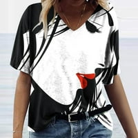 Ženske košulje kratkih rukava plus veličine V izrez majice apstraktni grafički ispis ljetna casual labava