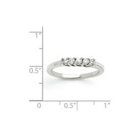 14k bijeli zlatni AAA pravi dijamantni prsten