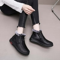 TAWOP Zimske čizme za žene, imitacija kože zadebljane plišane starije cipele zime zimske cipele protiv