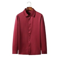 Muška vrhova - bluza nakupljena čvrsta formalna majica dugi rukav dugi rukav, za proljeće jesensko vino