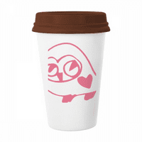 Stish u obliku srca Štiti ptičja krigla za životinje kava pijenje staklo Pottery Cerac Cup poklopac