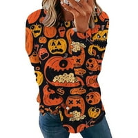 Žene plus Veličina Halloween dukserice Crew izrez Košulje Ležernežnice Comfy Party Dressing Duks Raglan