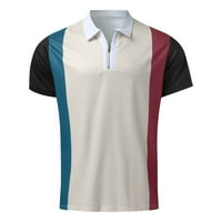 Cyzz Celler Muška košulja Golf majica Retro Color Contrast na otvorenom Street Street kratkih rukava sa dugmetu za ispis odjeće Odjeća modni dizajner, ležerna prozračna khaki xxxl