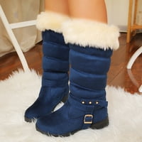 HGW SNOW Suede čizme modne pojaseve cipele sa petom kopačima tople srednje žene debele ženske cipele za žene