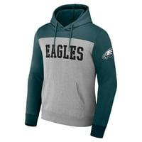 Muška kolekcija NFL Darius Rucker Fantics Heather Grey Philadelphia Eagles Boja blokirana pulover Hoodie