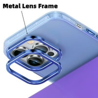 Smrznuta futrola za iPhone 14, ultra tanak prozirni mekani TPU čvrsti udarni poklopac s metalnim zaštitom