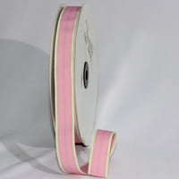 Vrpce PIRSON Pink i bjelokosti prugasti tkani grosgrain Craft traka 0,75 dvorišta