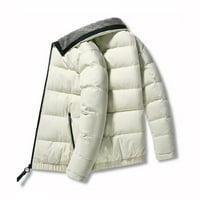Ikevan Muški kaputi zimska pamučna jakna Čvrsta boja kratka postolja Collar pamučna jakna kaki xxxxl
