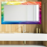 Art DesimanArt 'Triangularni kolor polja 44' Glam ogledalo - Moderna vanity ispisano ogledalo 39.4in.x27.6in