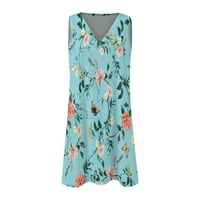 Clearsaća za odjeću Ljeto Sunderss za žene Loose Fit V Rezervoar za izrez Mini haljina Ležerne prilike