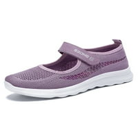 Daeful Dame Mary Jane Mesh Stanovi Udobne tenisice Modne Ležerne cipele za hodanje Ženske čarobne trake za remen Purple 5.5